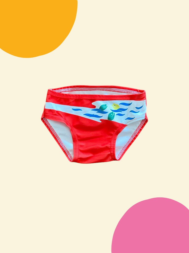 Maillot 2 pièces pêche poissons rouge - 24 mois