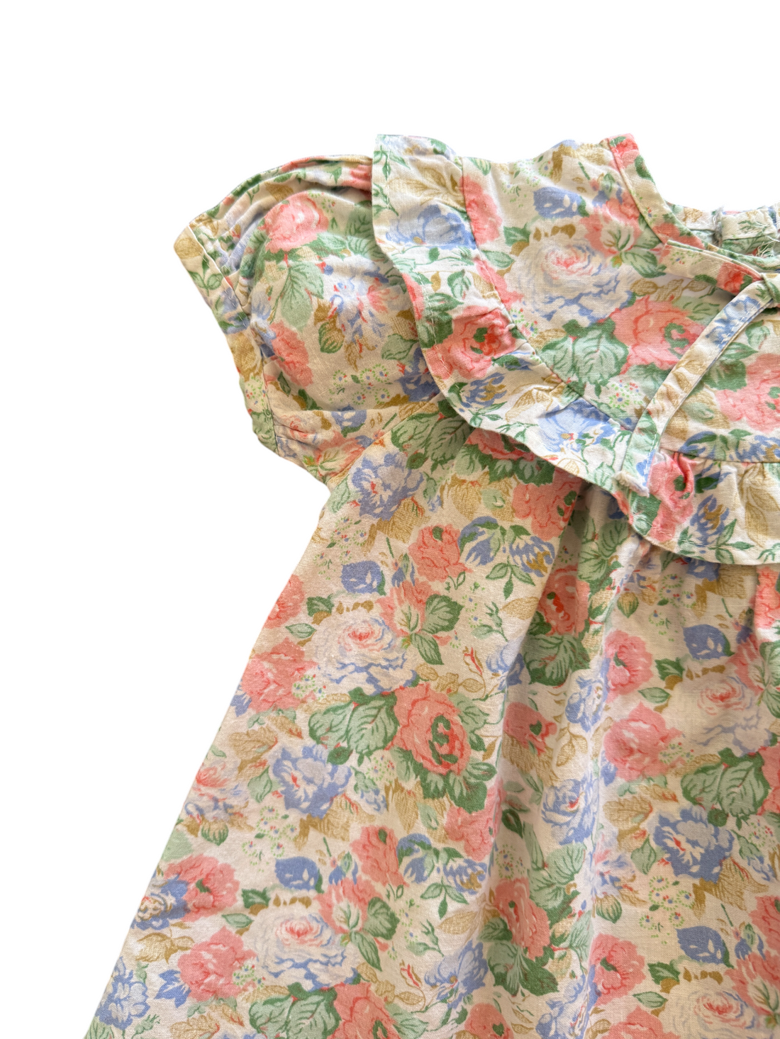 Robe fleurie volant et noeud - 12 mois