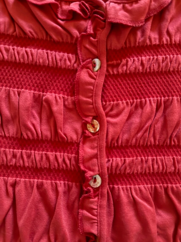 Gilet froncé rouge - 12 mois