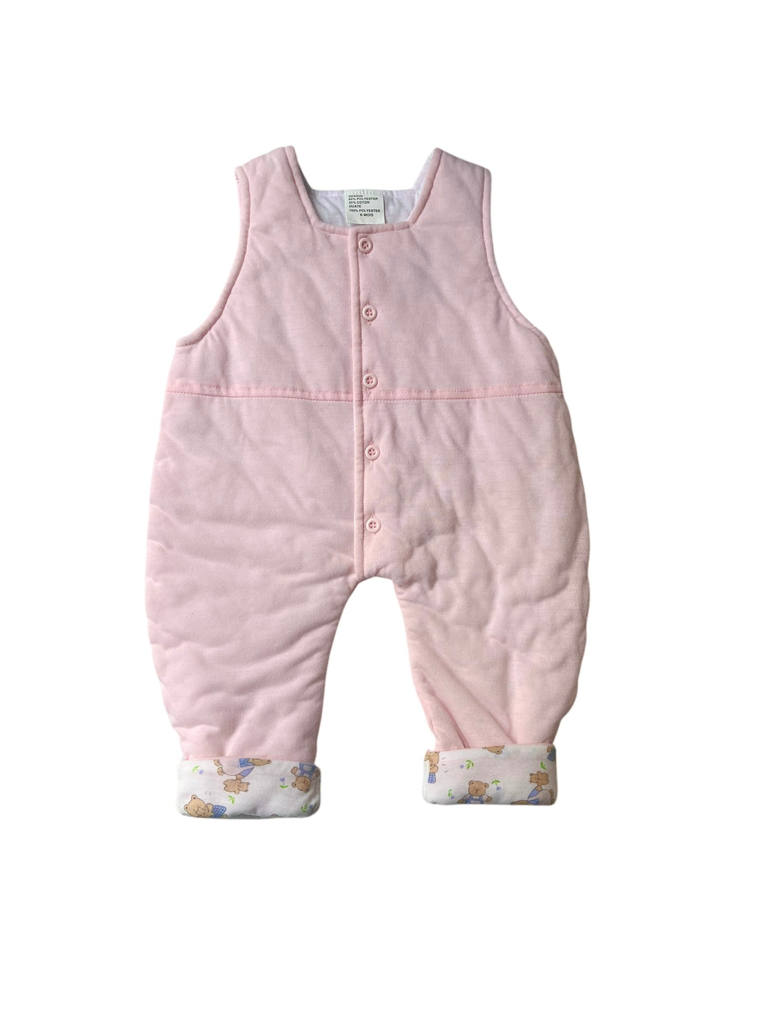 Ensemble gilet + combi nounours rose - 6 mois