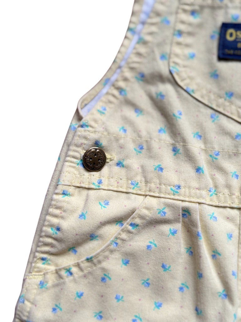 Salopette denim jaune fleurie - 24 mois
