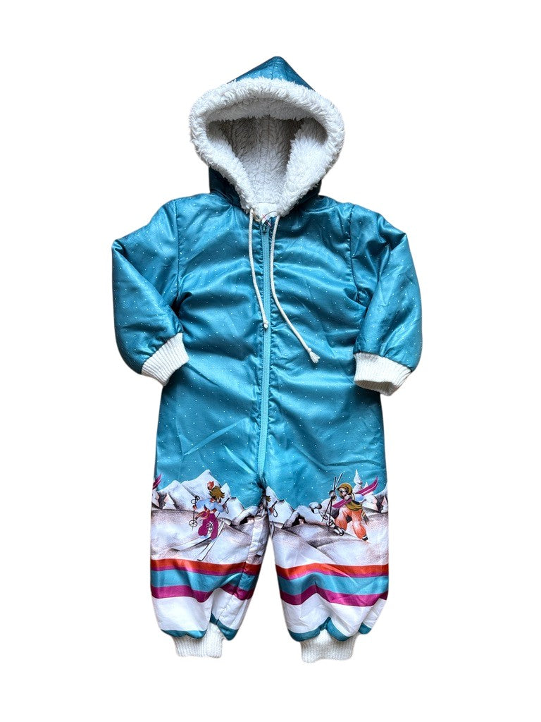 Combi pilote skieurs flocons bleue - 6 mois