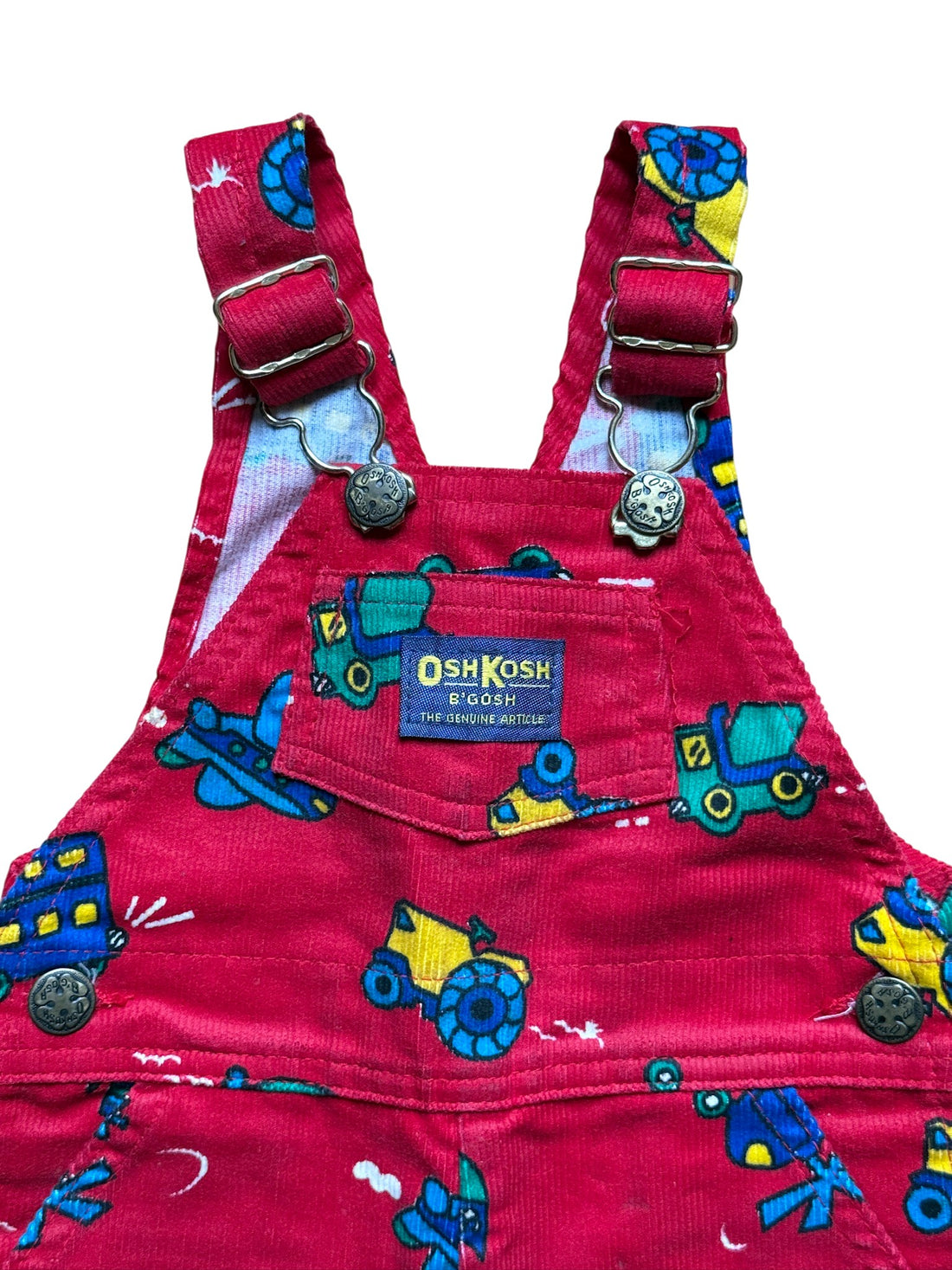 Salopette velours vehicules rouge - 12 mois