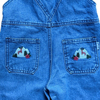 Salopette jean broderies montagne - 24 mois