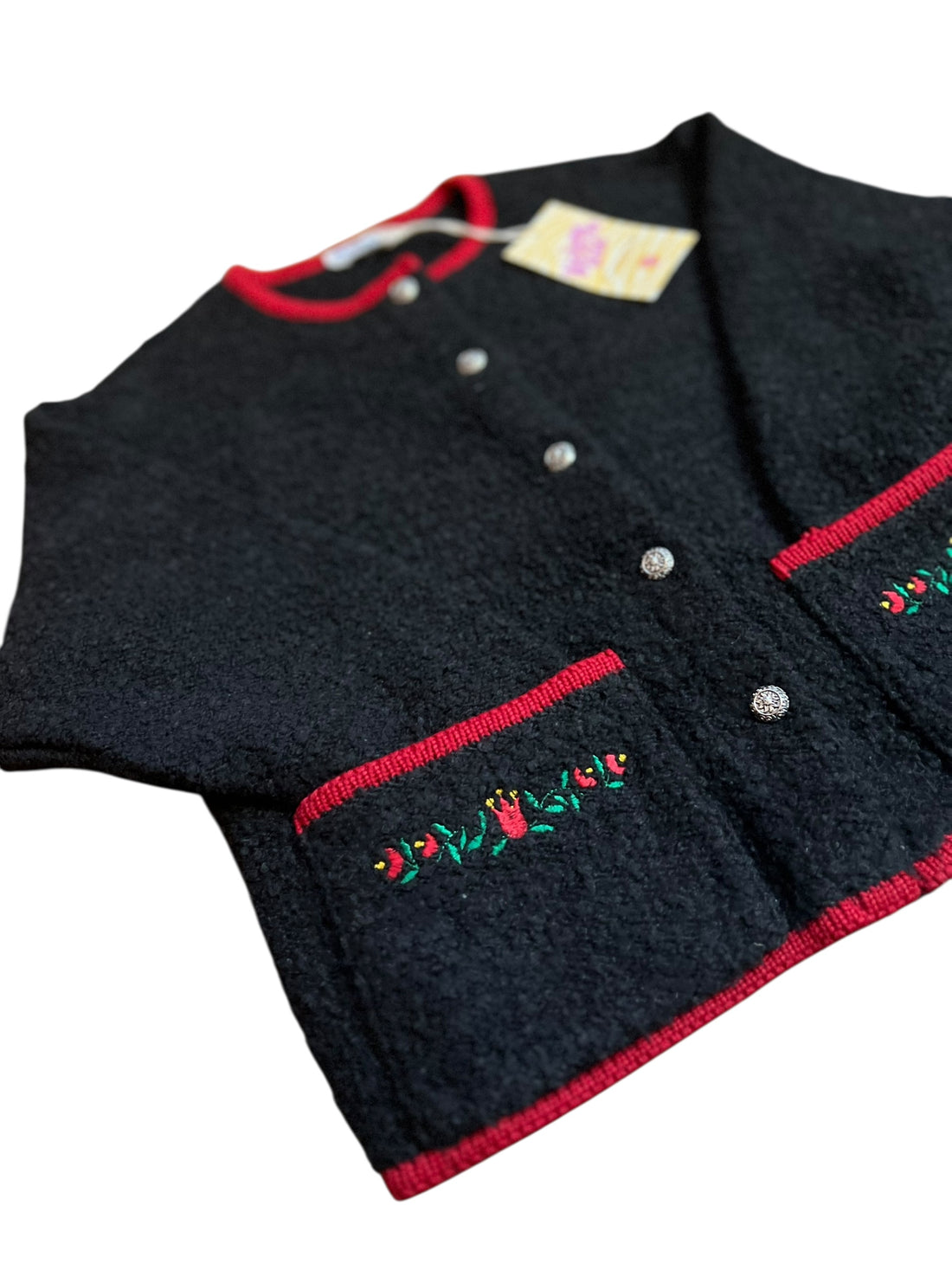 Gilet avec laine bouillie noir - 6 ans