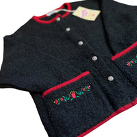 Gilet avec laine bouillie noir - 6 ans