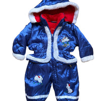 Combi pilote satinée broderies lapins - 3 mois