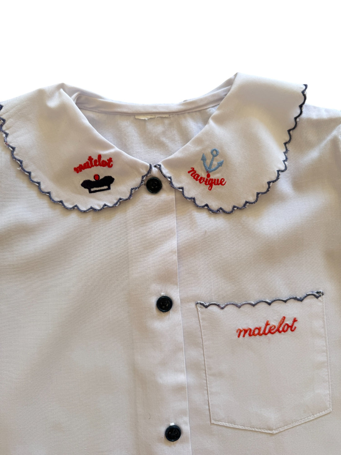 Chemisier brodé matelot - 18 mois