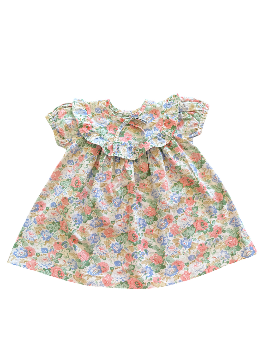 Robe fleurie volant et noeud - 12 mois