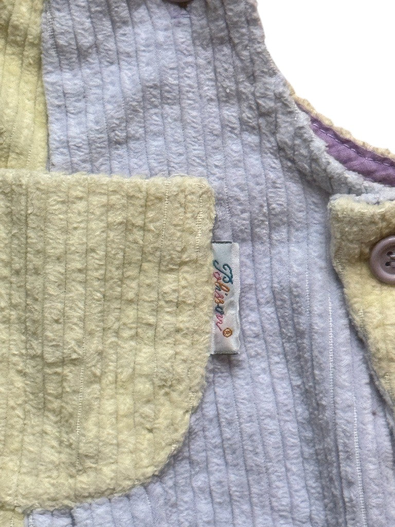 Salopette velours côtelé pastel - 3 mois