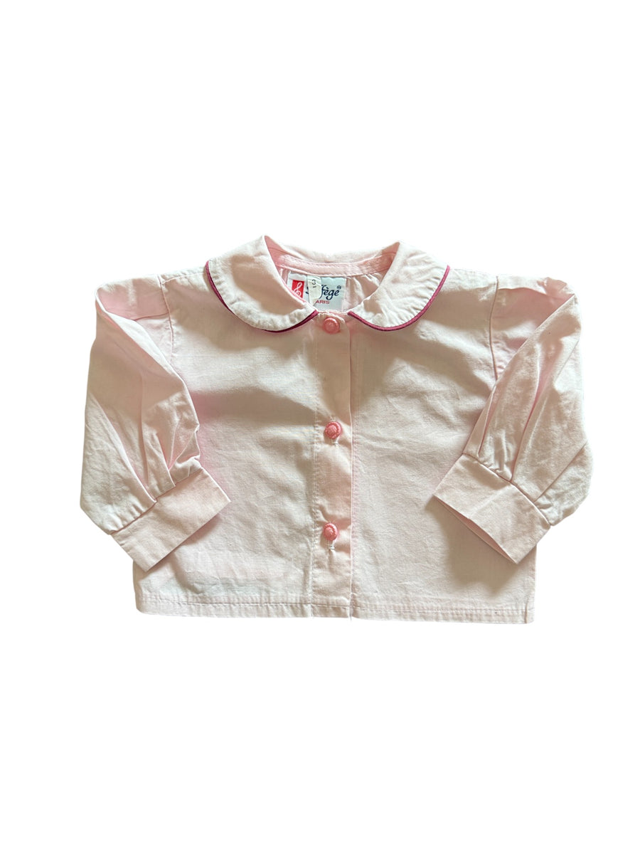 Chemise col claudine rose - 6 mois