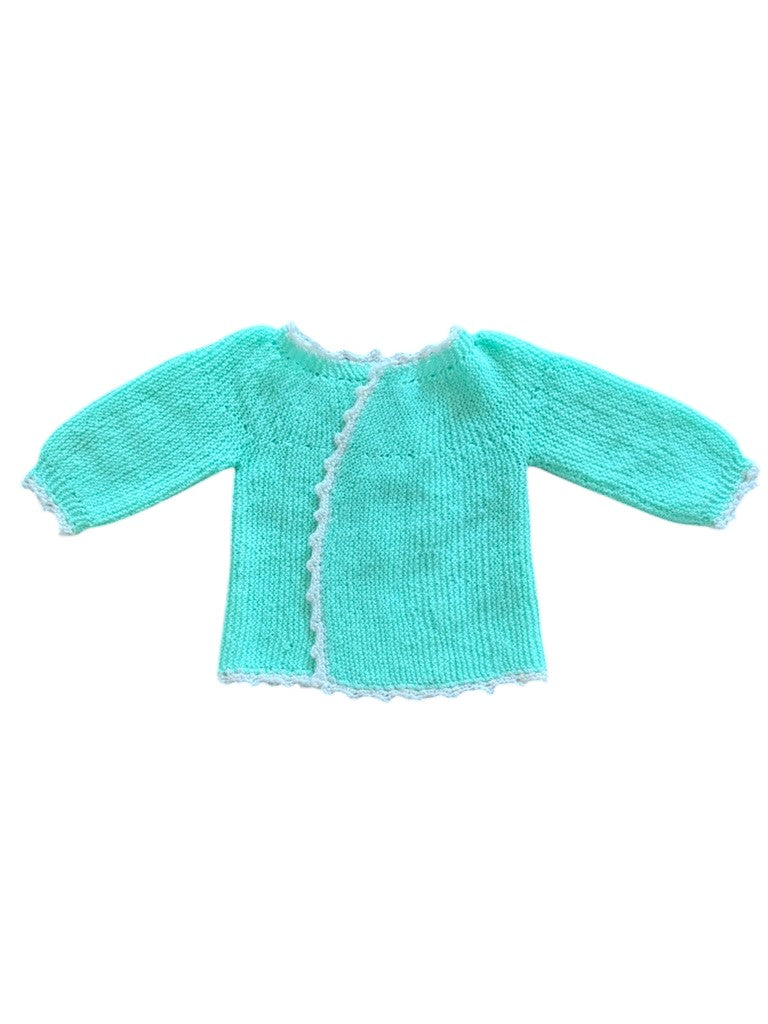 Ensemble tricot gilet + culotte vert - 3 mois