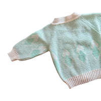 Gilet jacquard vert d'eau - 12 mois