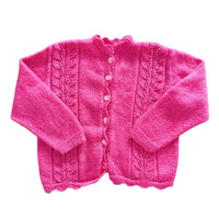 Gilet laine ajouré rose - 6/7 ans