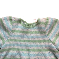 Robe tricot rayée verte - 3 mois