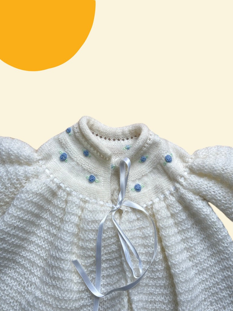 Cardigan cape fleurs brodées - 12/18 mois