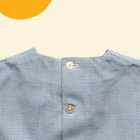 Robe pied de poule bleue années 60 - 24 mois