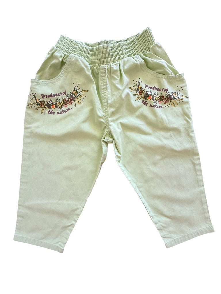 Pantalon vert anis fruits - 24 mois