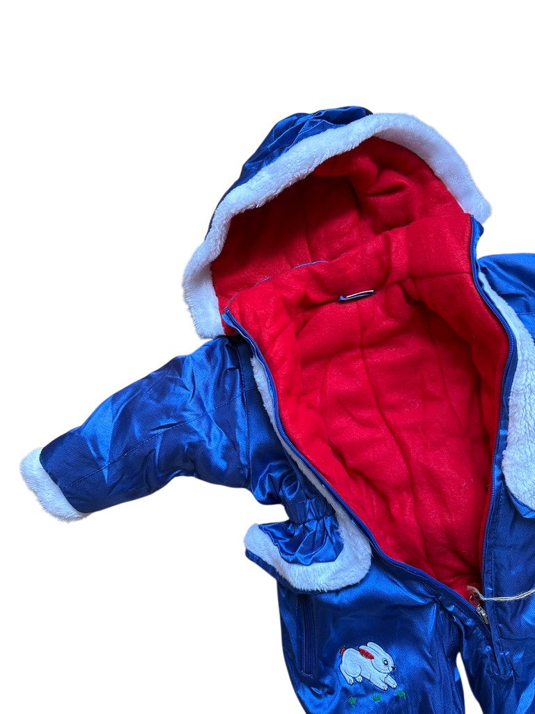 Combi pilote satinée broderies lapins - 3 mois