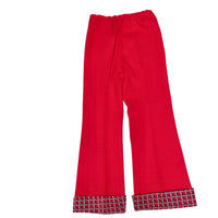 Pantalon 70's poche jacquard rouge - 6/7 ans