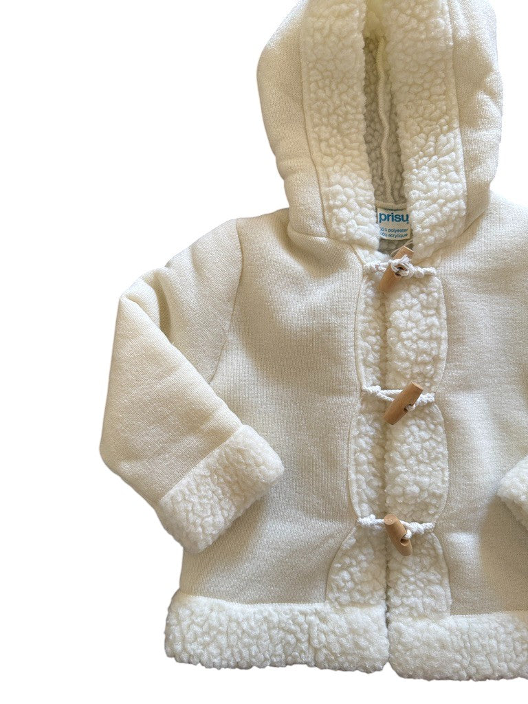 Manteau doublé sherpa écru - 12/18 mois