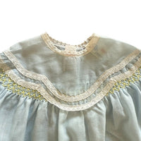 Blouse bleue brodée papillons - 3 mois