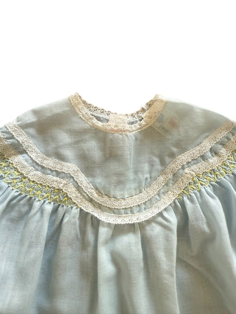 Blouse bleue brodée papillons - 3 mois