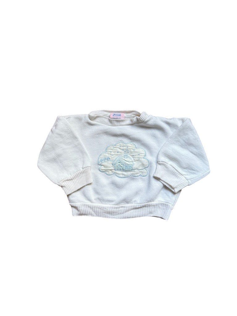 Sweat blanc patch brodé - 6 mois