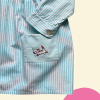 Blouse rayée bleue années 60 - 18/24 mois