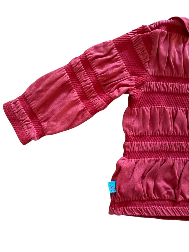 Gilet froncé rouge - 12 mois