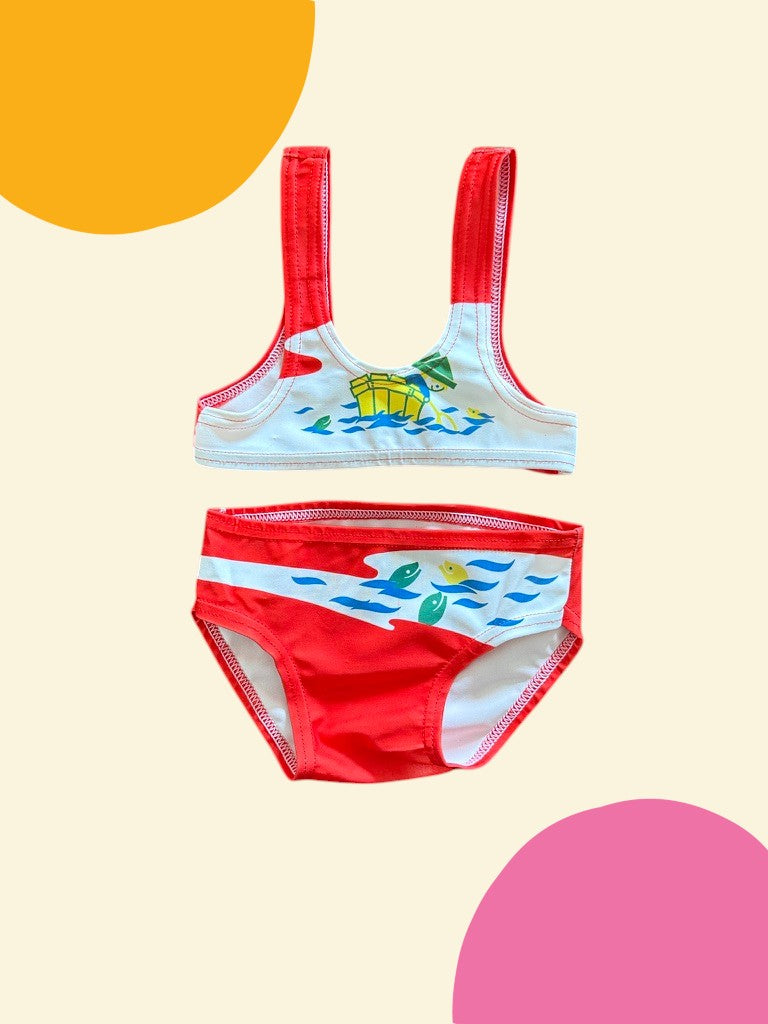 Maillot 2 pièces pêche poissons rouge - 24 mois
