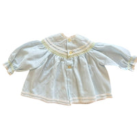 Blouse bleue brodée papillons - 3 mois