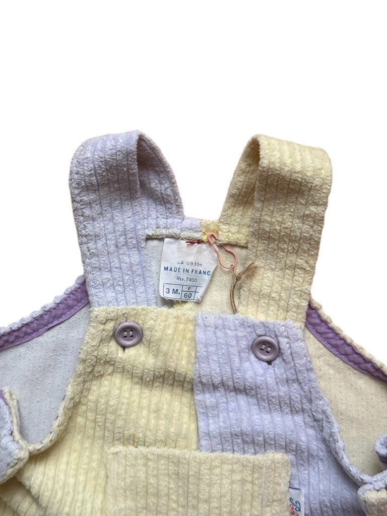 Salopette velours côtelé pastel - 3 mois