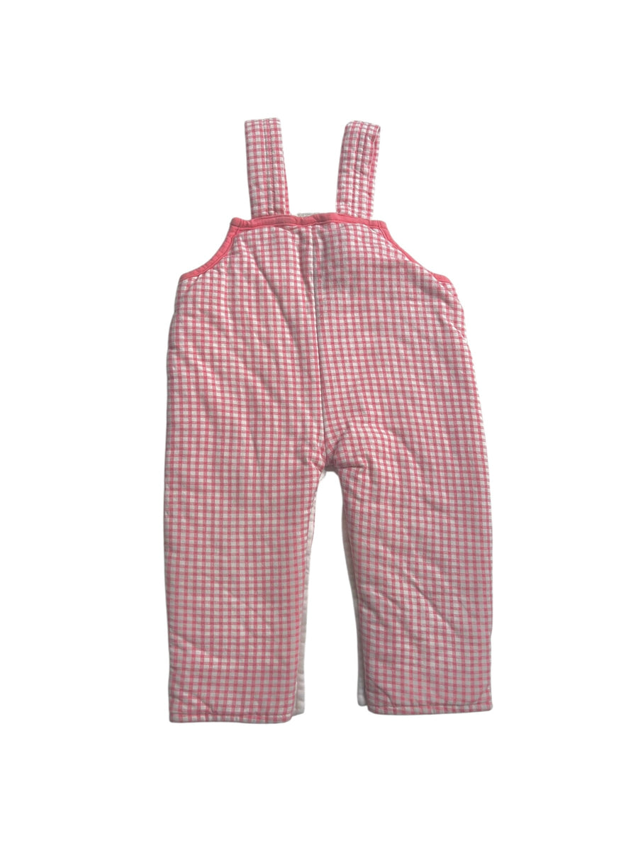 Ensemble gilet + salopette rose - 6 mois