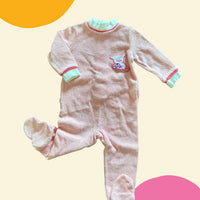 Pyjama éponge chat rose - 6 mois