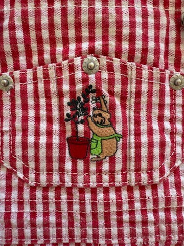 Salopette vichy brodée rouge - 18 mois