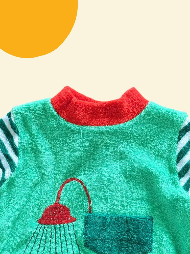 Pyjama rayé vert ours bain - 12 mois