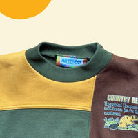 Sweat forêt colorblock vert et marron - 10 ans