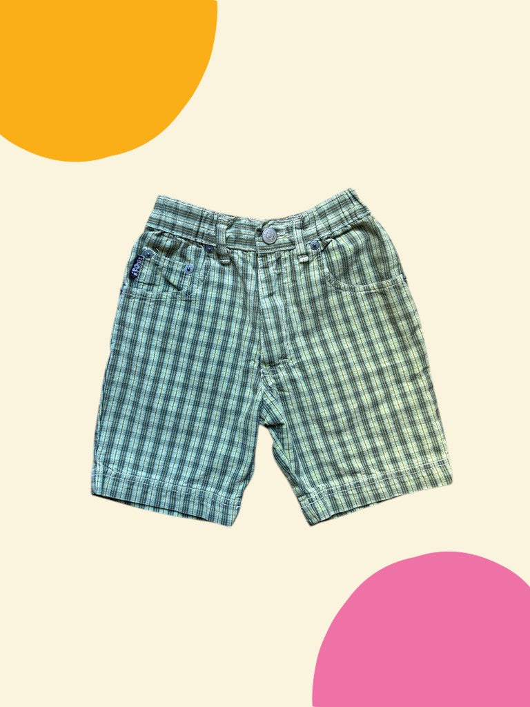 Short toile vert - 4/5 ans