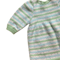 Robe tricot rayée verte - 3 mois