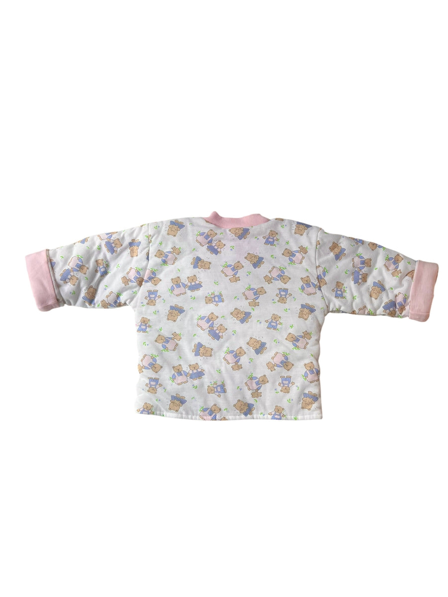 Ensemble gilet + combi nounours rose - 6 mois