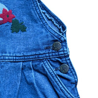Salopette jean broderies montagne - 24 mois