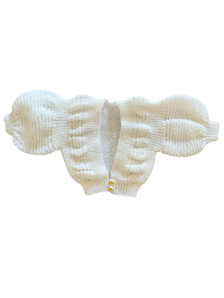 Gilet blanc manches bouffantes - 3 mois