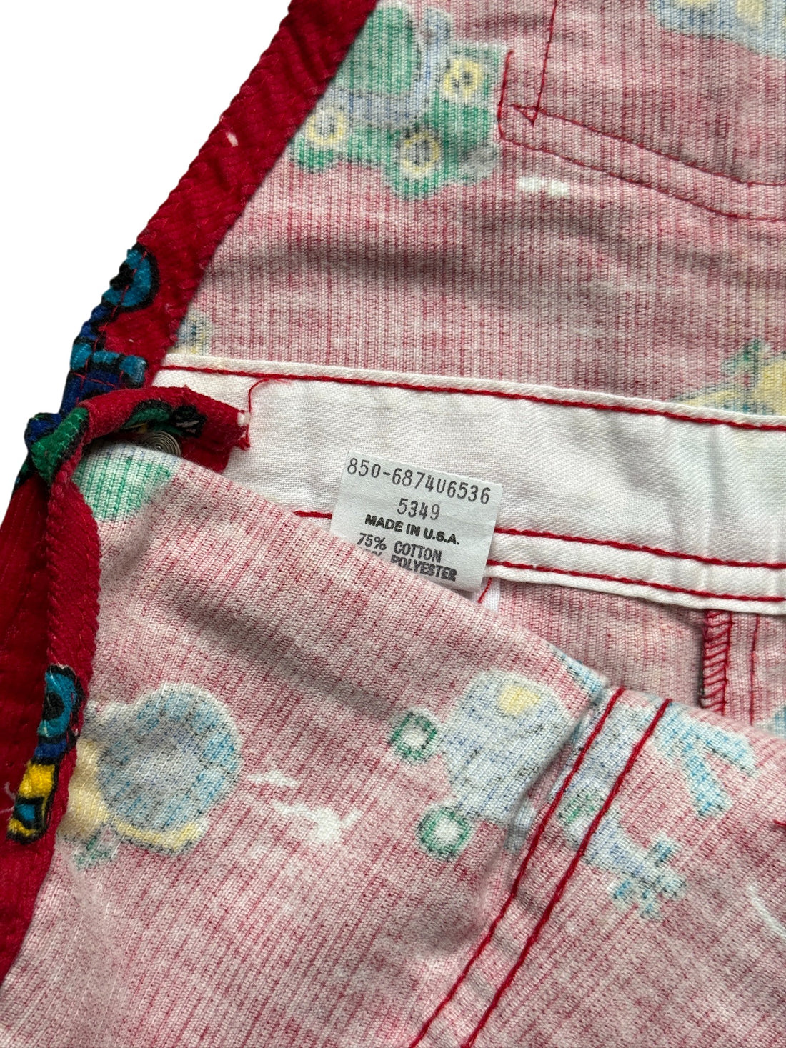 Salopette velours vehicules rouge - 12 mois