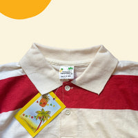 Polo rayé écru et rouge royal airlines - 6 ans