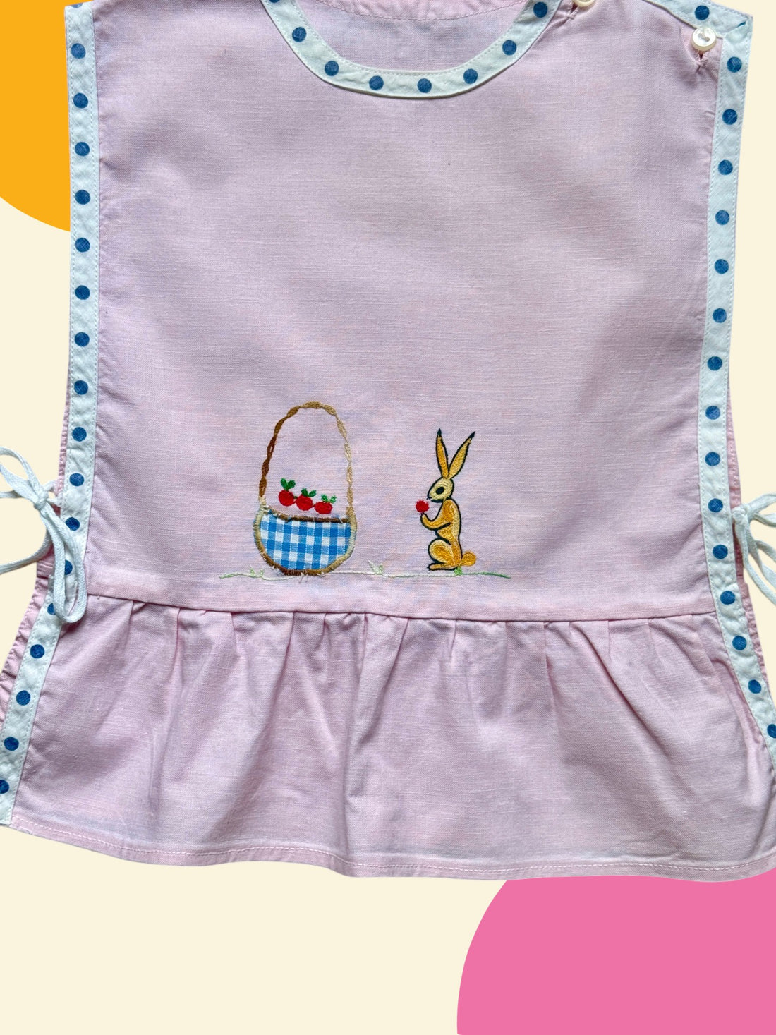 Top tablier lapin rose - 2/3 ans