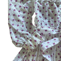 Robe plissée fleurs roses - 4/5 ans