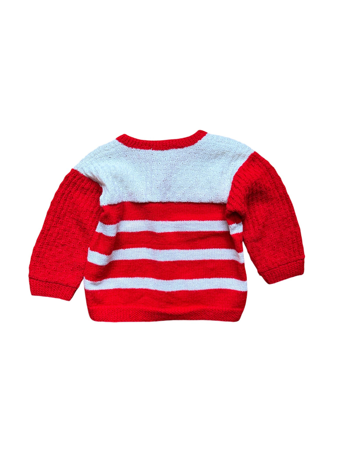 Pull rayé rouge et blanc - 24 mois