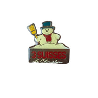 Pin's 3 Suisses bonhomme de neige 1992