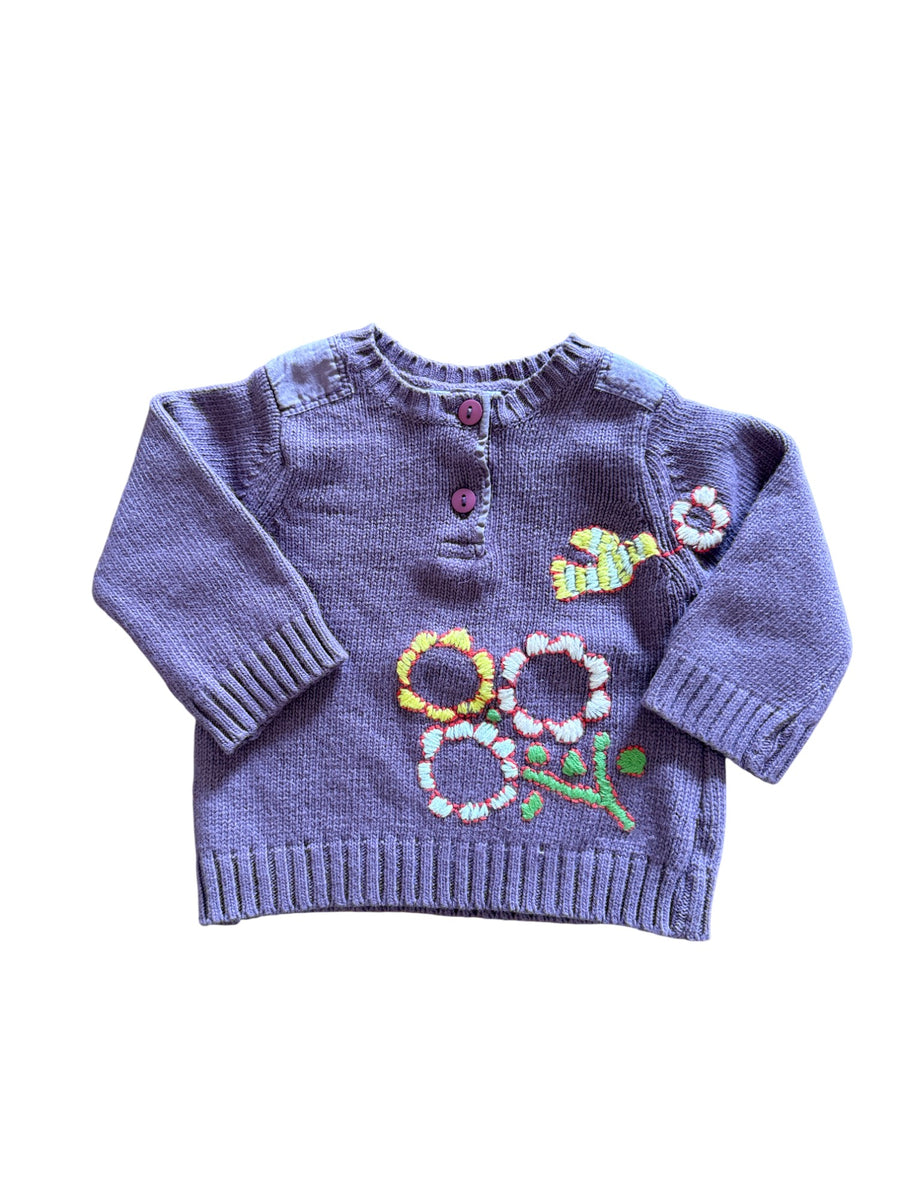 Pull maille violet - 6 mois